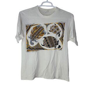 VTG Australian Aboriginal Art Shirt Men Medium Turtles Laying Eggs Max Conlon